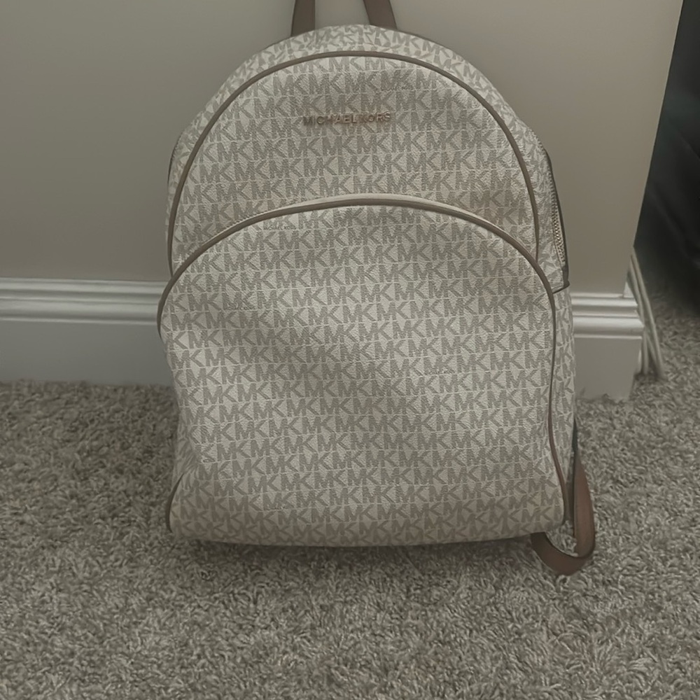 Michael Kors Beige Monogram Backpack
